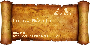 Lunova Márta névjegykártya